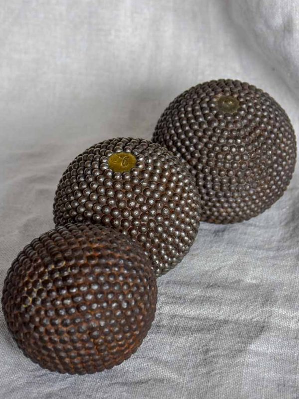 Collection of three antique French petanque balls For Cheap