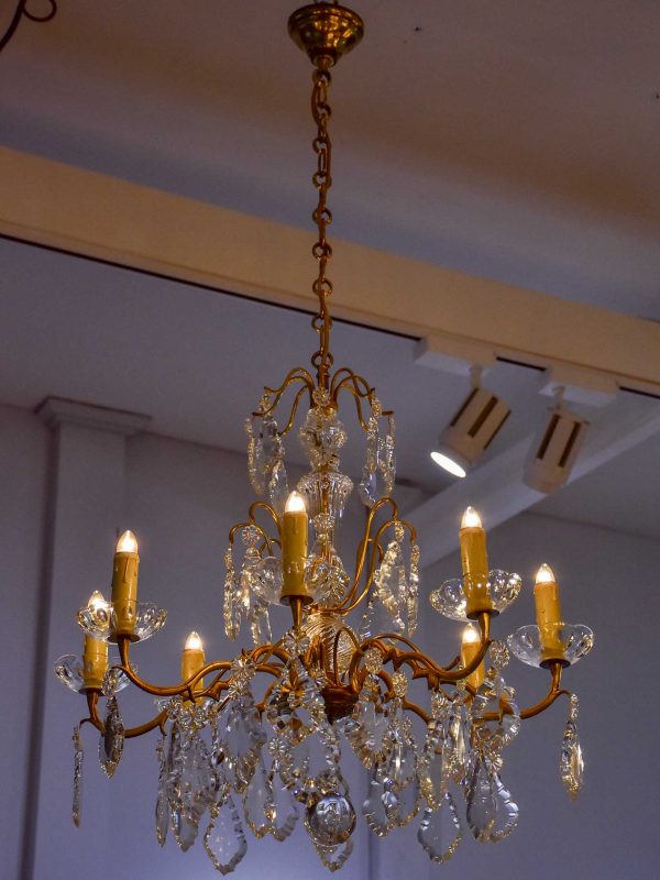 Antique French crystal chandelier - 8 lights Sale