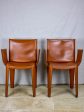 Pair of vintage Italian Quia tan leather armchairs (12 available) Hot on Sale