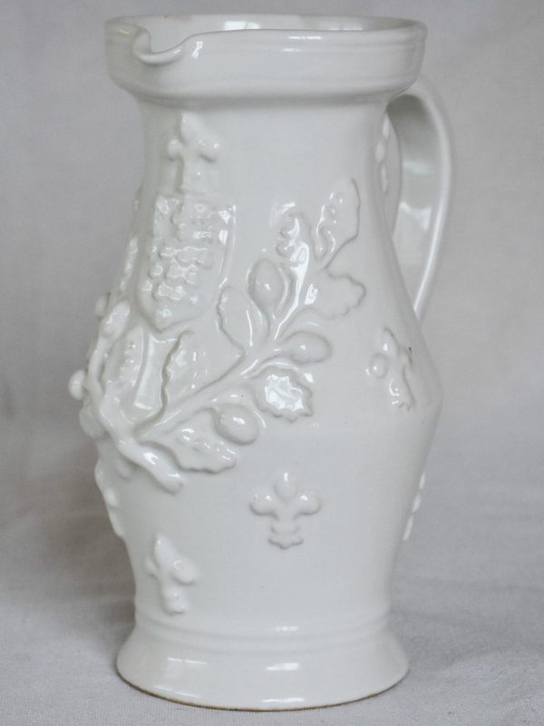 Émile Tessier pitcher with acorns and fleur-de-lys 8¾  For Cheap