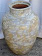 Large mid century terracotta pot with blue   brown   beige glaze 29¼  Fashion