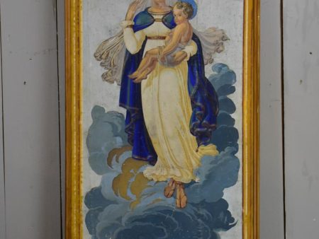 19th Century Italian Iconographic painting - Madonna and Child For Discount