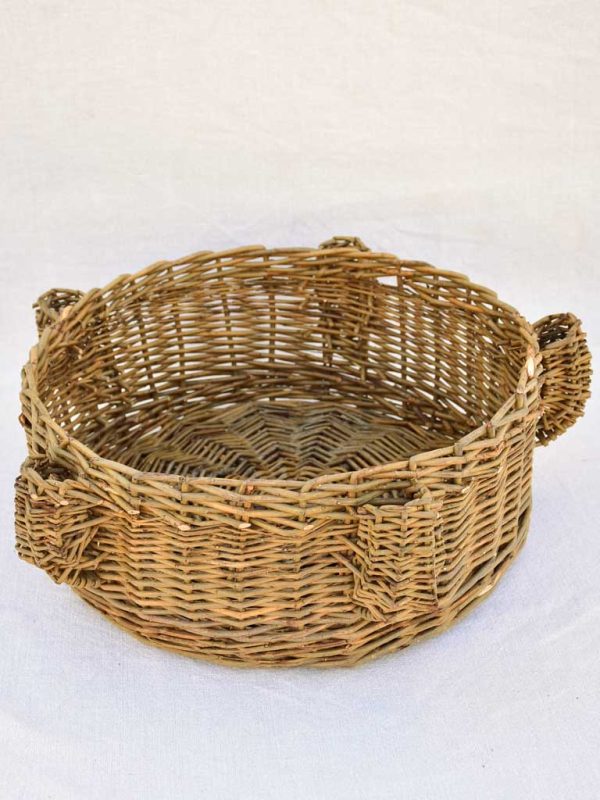 1960 s French woven rattan basket with candle holders 14½  For Cheap