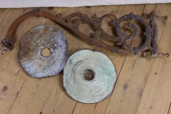 Huge 19th century street wall lamp - cast iron and copper 52  For Cheap