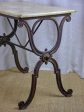 Antique French bistro table with marble top - rectangular on Sale