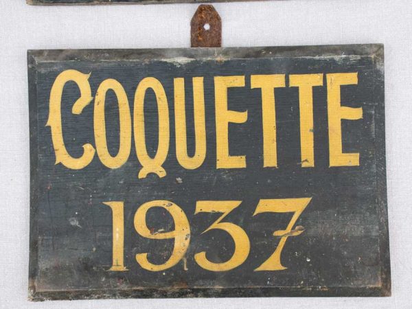 2 horse nameplates from 1937 - Coquette and Fauvette 13¾  x  9¾  Cheap