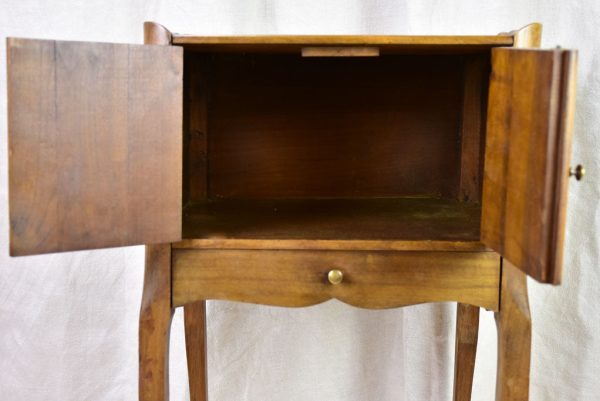 Antique French nightstand with ribbed doors and heart shaped cut out Supply