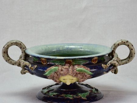 Rare nineteenth-century Palissy Barbontine bowl 11¾  - Achille Barbizet Online now