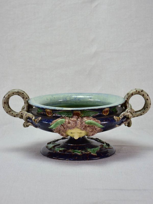 Rare nineteenth-century Palissy Barbontine bowl 11¾  - Achille Barbizet Online now