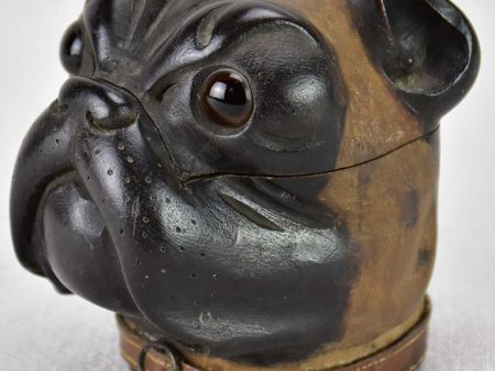 Rare late 19th century French inkwell - bulldog on Sale