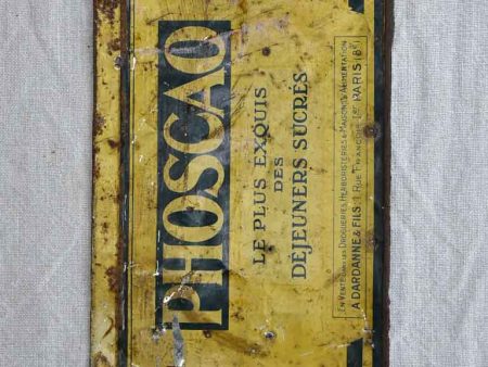 Rustic vintage enamel sign - Pohscao coffee 13¾  x 6¾  Online Sale