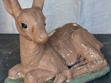 Vintage French garden statue of a deer - painted Online Sale