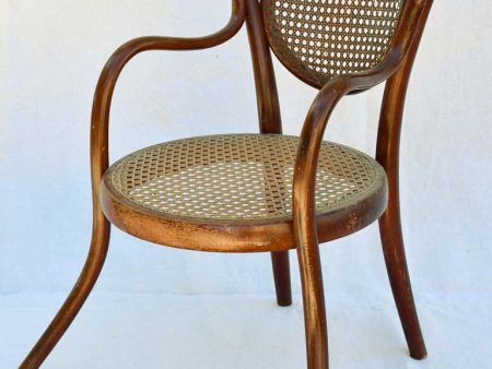 Antique French children s bentwood and cane armchair Hot on Sale