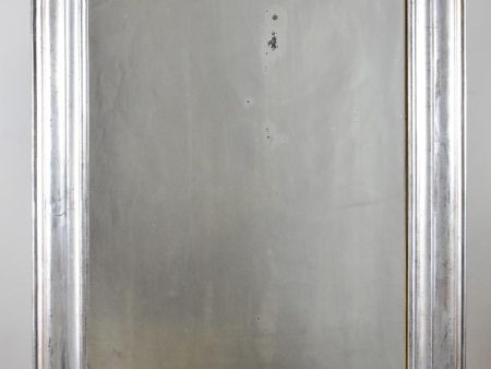 Large antique French Louis Philippe mirror - silver frame 28  x 40½  Fashion