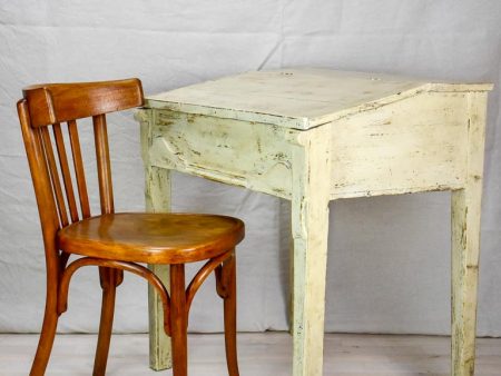 Antique French school desk with lid and gray    beige patina Sale