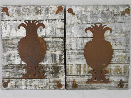 2 artisan made decorative panels with pineapple silhouettes 17  x 22¾  on Sale