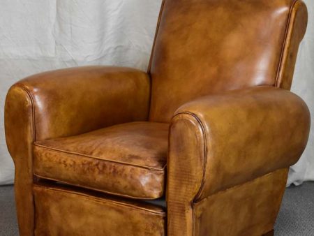 1960 s French leather club chair For Cheap