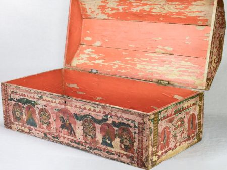 18th Century wooden chest with original patina 33½  Discount