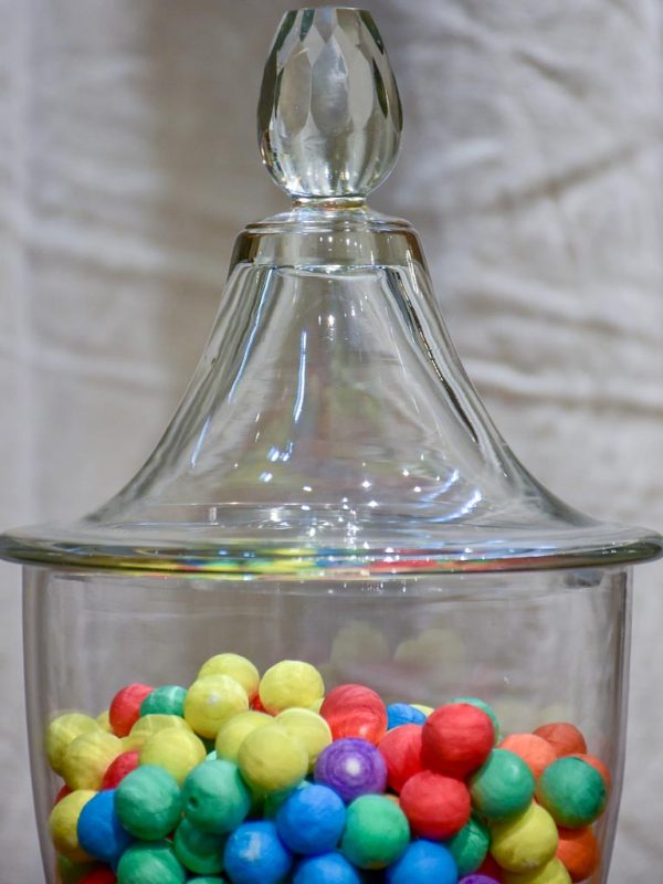 Antique French glass jar with lid Online