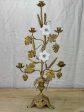 19th Century French church candelabra with flowers, foliage and wheat - bronze, brass and opaline glass 29¼  Online