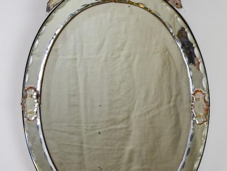 Antique Venetian mirror - oval 26½  x 17¾  Online Hot Sale