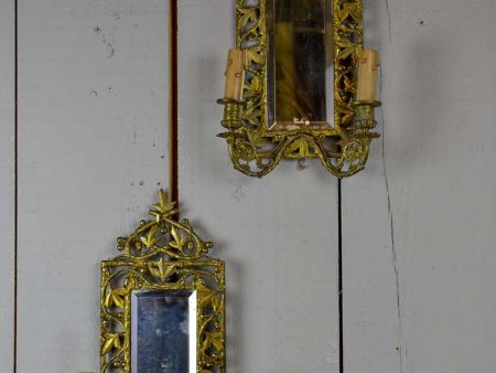 Pair of 19th Century French mirrored wall sconces For Cheap