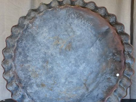 Large antique French zinc dish with rippled edge for harvesting resin Discount