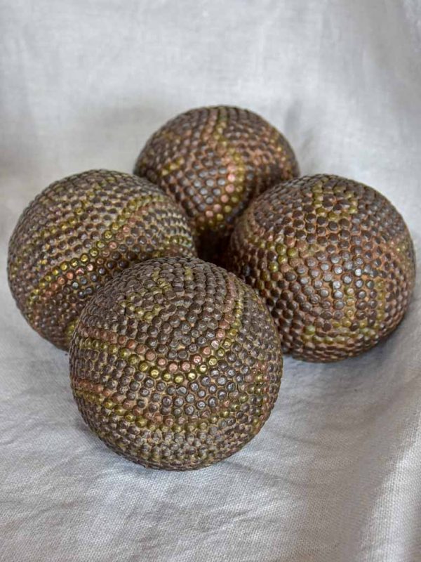 Four antique French petanque balls Hot on Sale