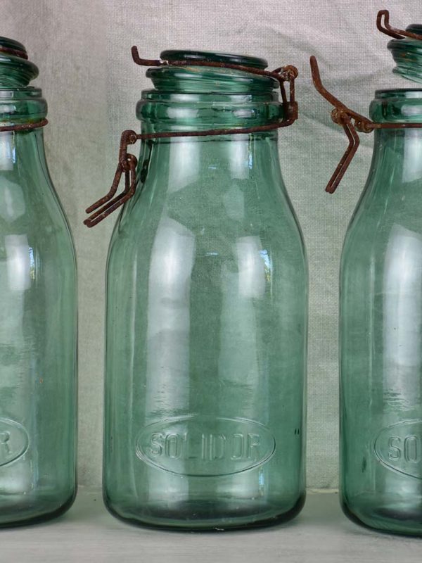 Collection of six antique French preserving jars Online now