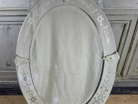 Antique Venetian mirror - oval with crest 27½  x 48  Discount