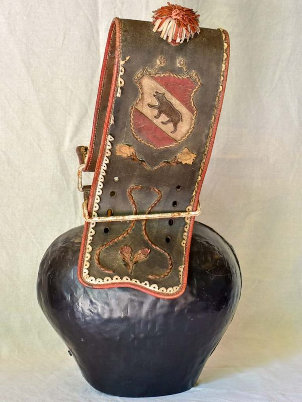 Antique Swisse cowbell with leather strap Hot on Sale