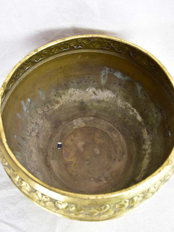 Large early 20th-century brass cachepot pot plant stand 14¼  Online