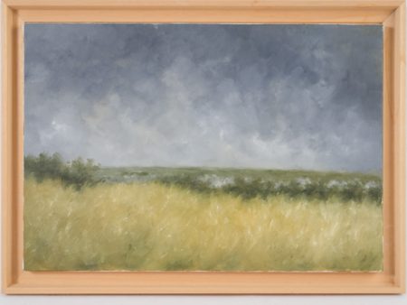 Contemporary landscape painting by Karibou - “Vers la tornade” 17¾  x 24½  Sale