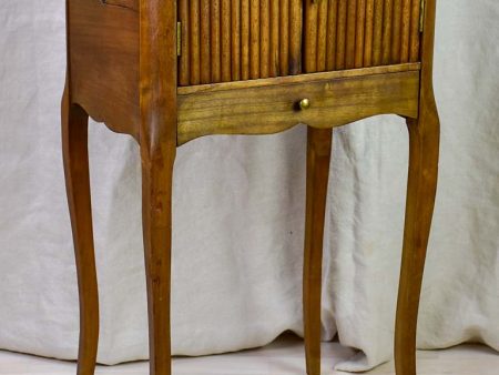 Antique French nightstand with ribbed doors and heart shaped cut out Supply