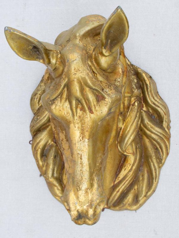 Life-size gilded zinc horse head from stables - 19th century Discount