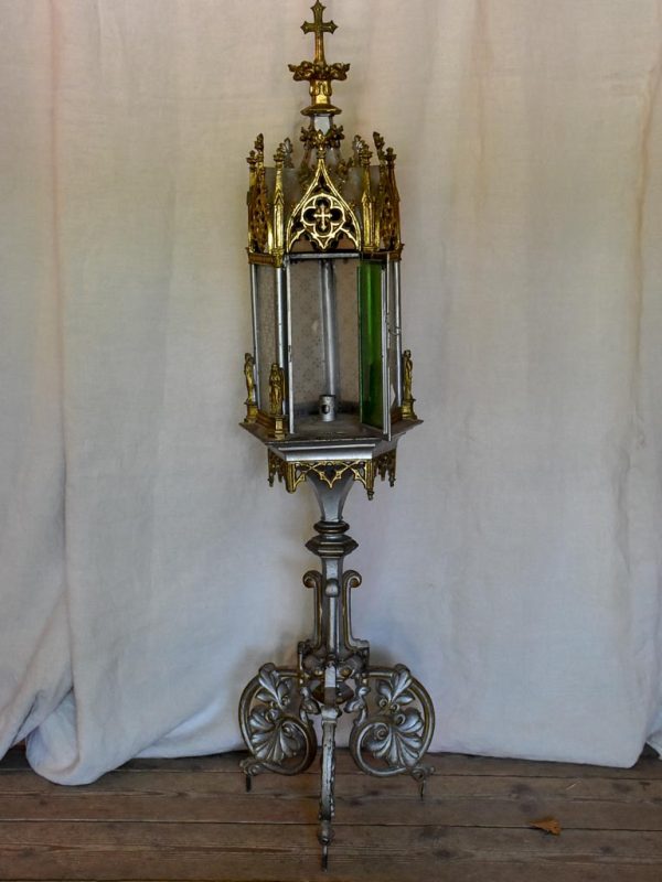 18th Century church lantern with original glass on Sale