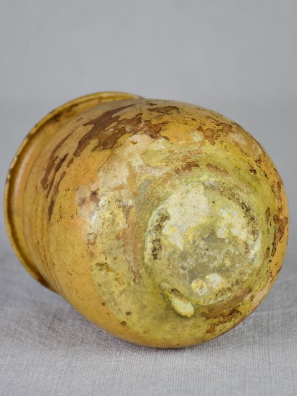 Small antique French honey pot with yellow glaze 4  Online now