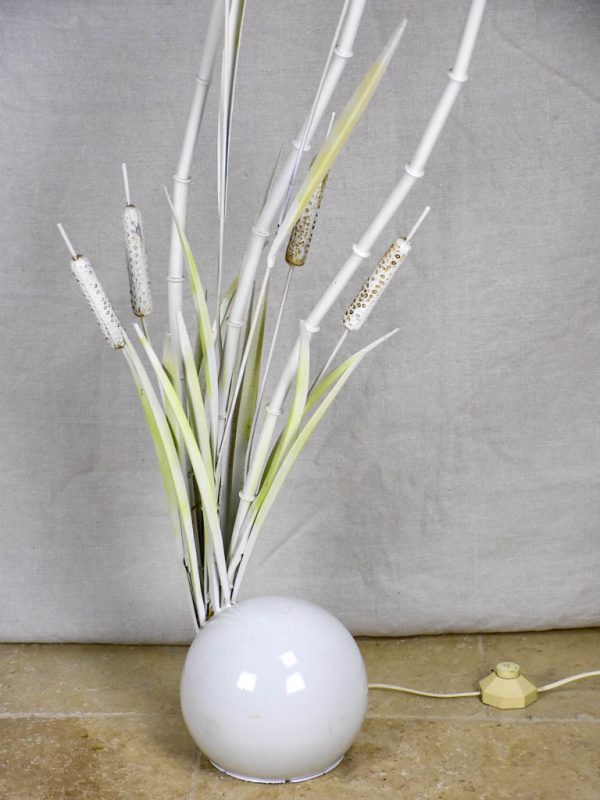 1970 s bulrush floor lamp with murano glass flower shades Discount