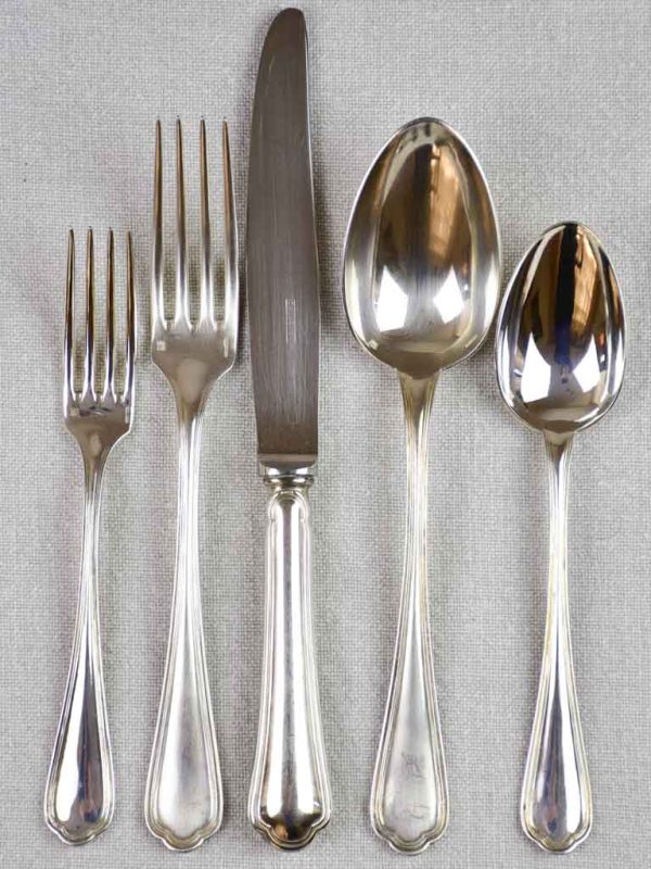 Mid-century French silver plate cutlery set - Christofle flatware Online Sale