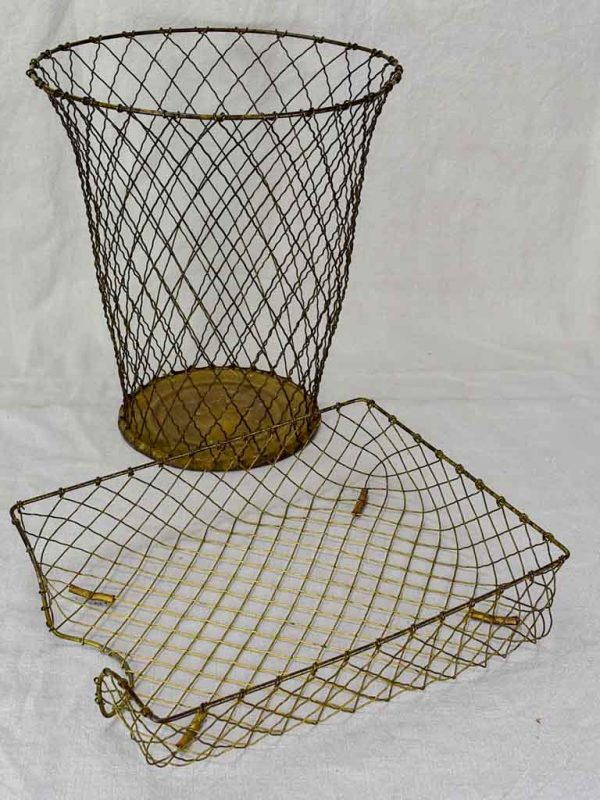 Mid century iron waste paper basket and in-tray Discount