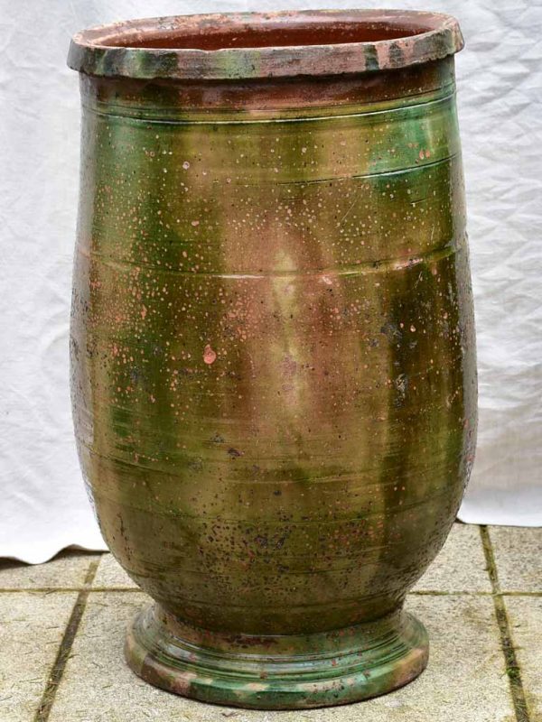 19th Century Anduze olive jar with green glaze - medium 28¼  Hot on Sale