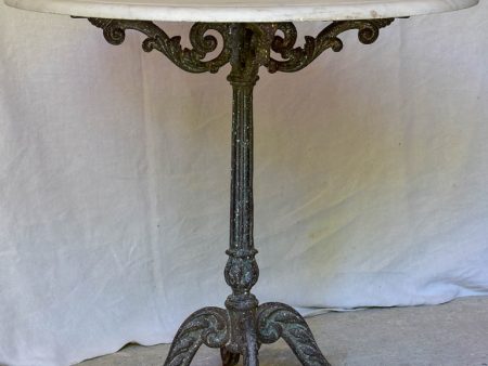 Late 19th Century round French table with marble top and cast iron base 31  Online Hot Sale