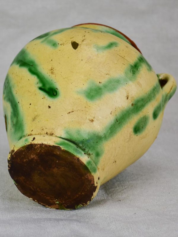 Antique confit pot - yellow and green 8  Online Sale