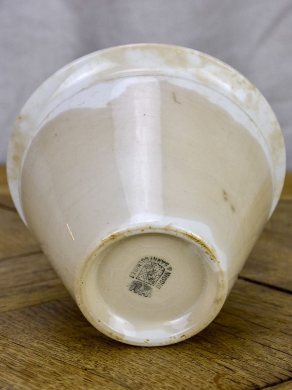 Antique French ironstone pot - tapered 4¼  Online now