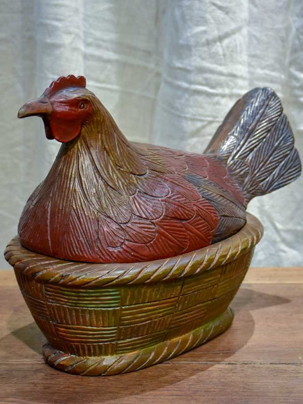 French folk art - wooden sculpture of a chicken Cheap