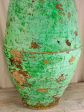 Large antique Spanish olive jar with green   aqua glaze 33¾  Cheap