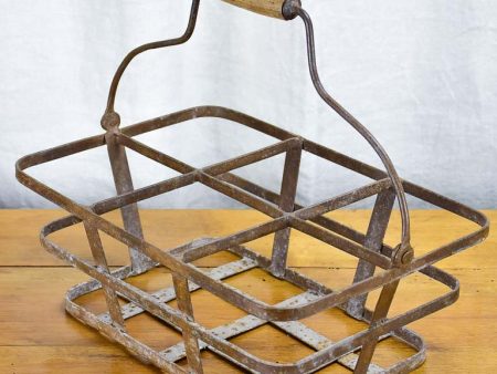 Antique French bottle carrier - six bottles Online Hot Sale