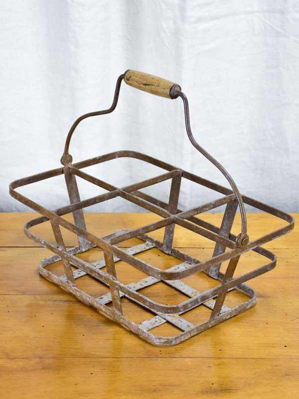 Antique French bottle carrier - six bottles Online Hot Sale