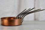 Collection of 5 antique French copper saucepans For Cheap