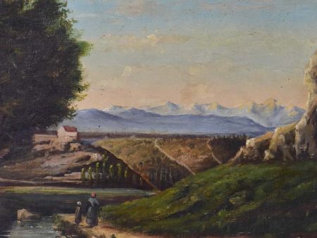 Late 19th Century French landscape painting in original frame 25¼  x 18  For Discount